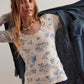 FREE PEOPLE tops Clover Printed Thermal Long Sleeve