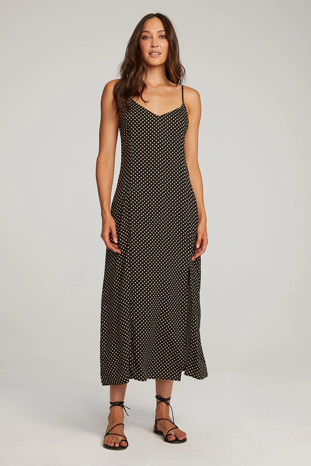 Dresses - Saltwater Luxe - Isabella Polka Dot Midi Dress - Nagel wereld