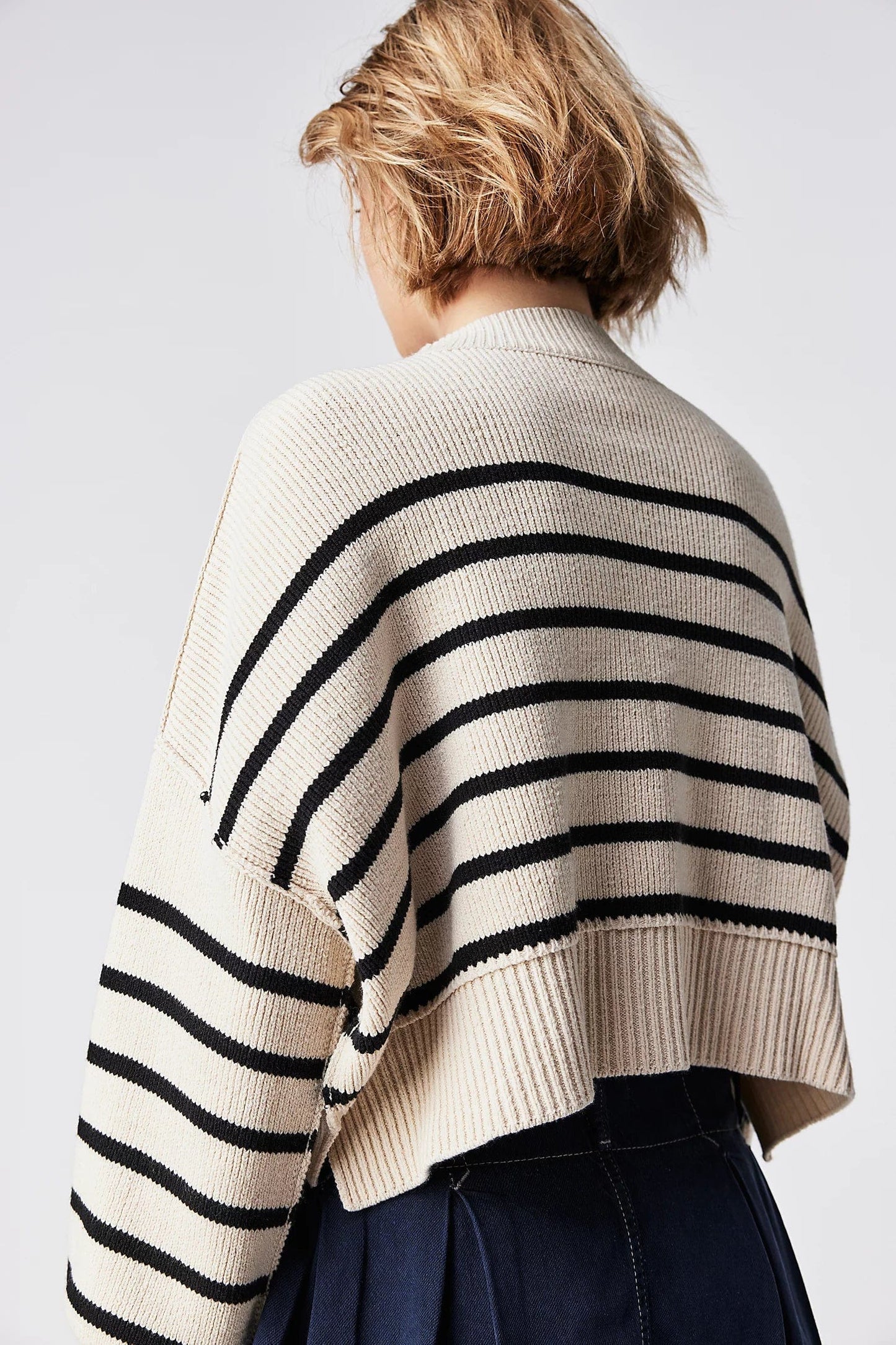 Sweater - FREE PEOPLE - Stripe Easy Street Crop Pullover - Nagel wereld