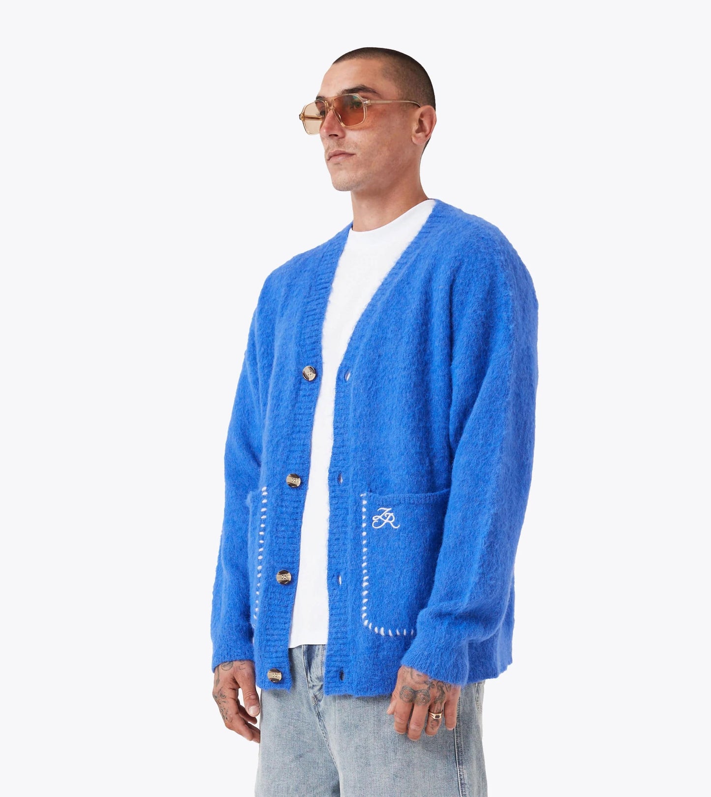 Zanerobe M SWEATERS Fuzzy Lowgo Cardigan