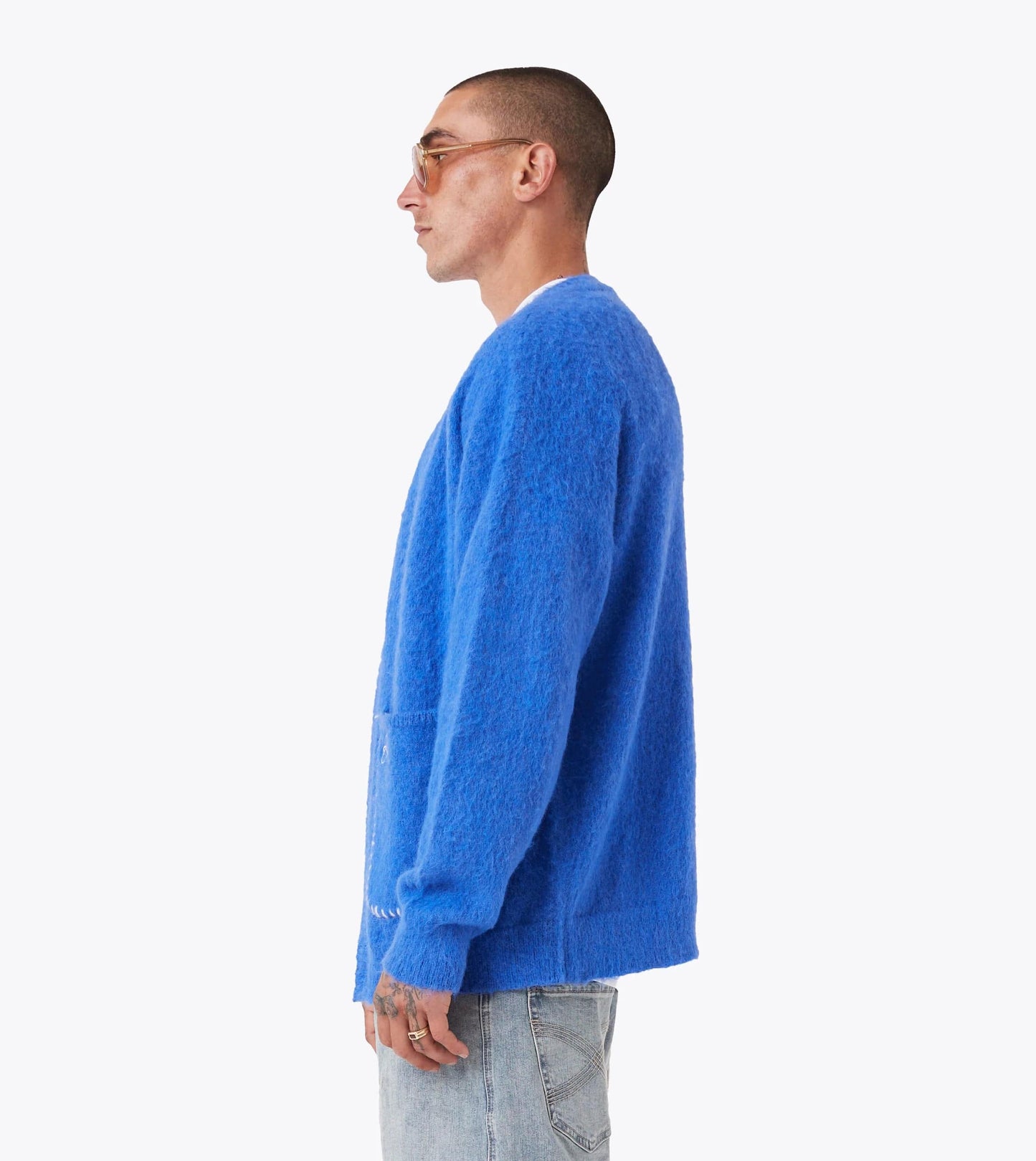 Zanerobe M SWEATERS Fuzzy Lowgo Cardigan