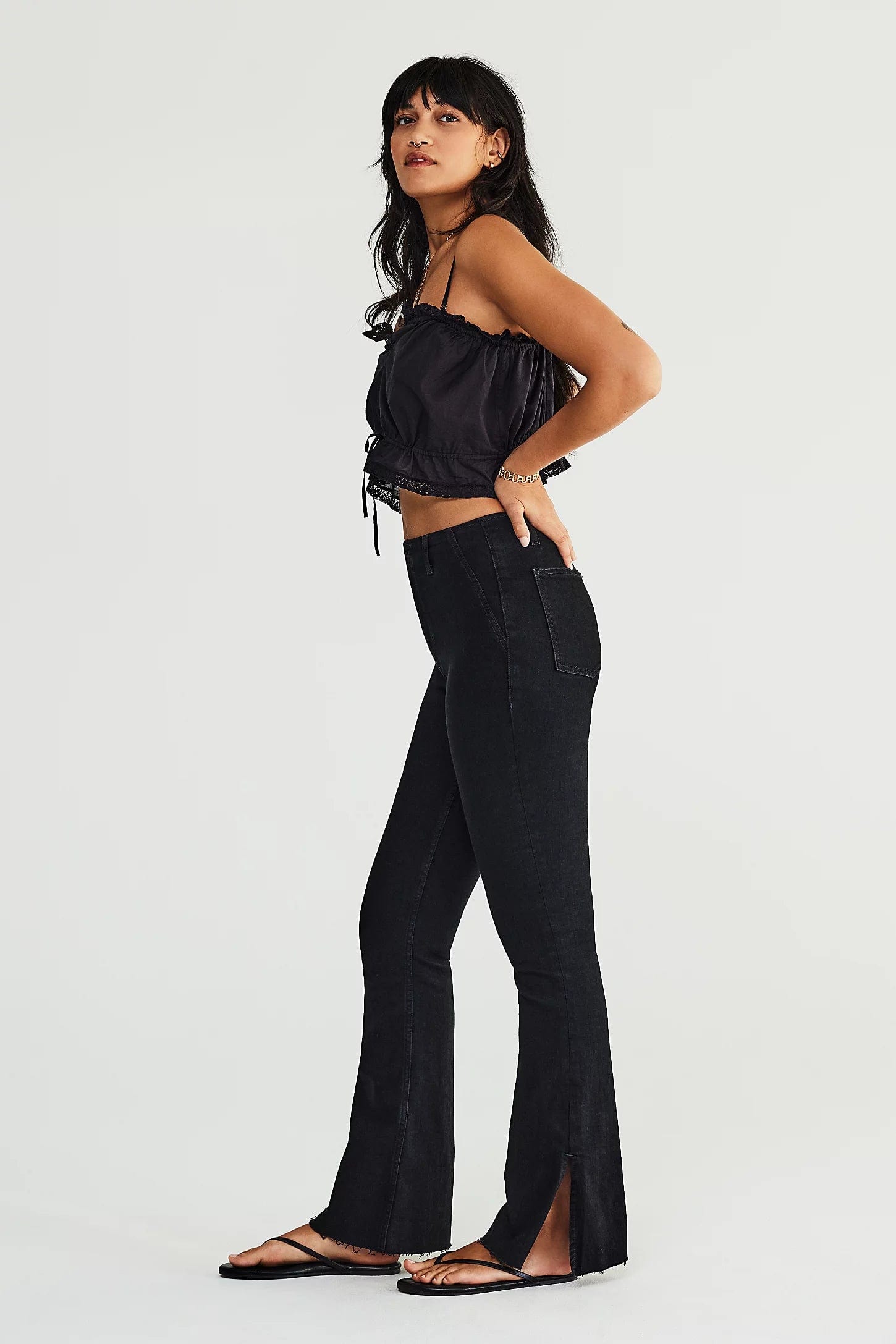 denim - FREE PEOPLE - Level Up Split Bootcut - Nagel wereld