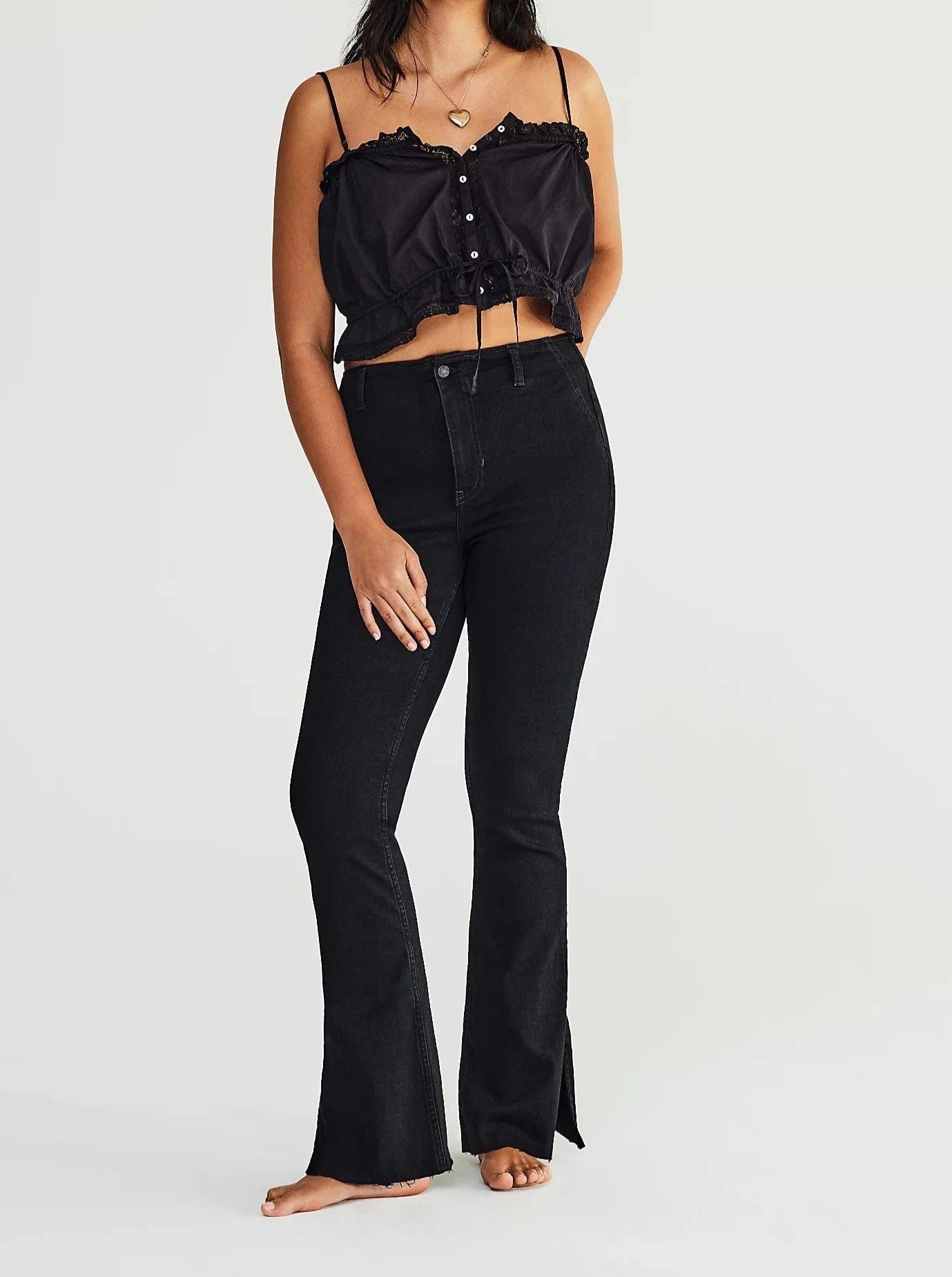 denim - FREE PEOPLE - Level Up Split Bootcut - Nagel wereld